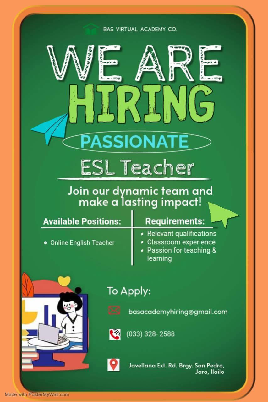 WE ARE HIRING: 100 ONLINE ESL TEACHERS!